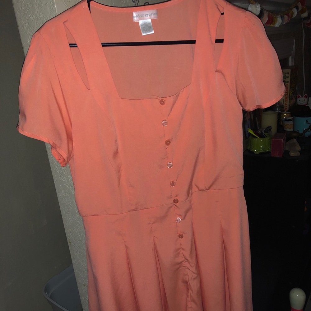 Coral Mid-Length Dress